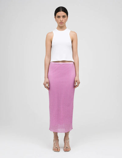 Silk-Blend Midi Skirt