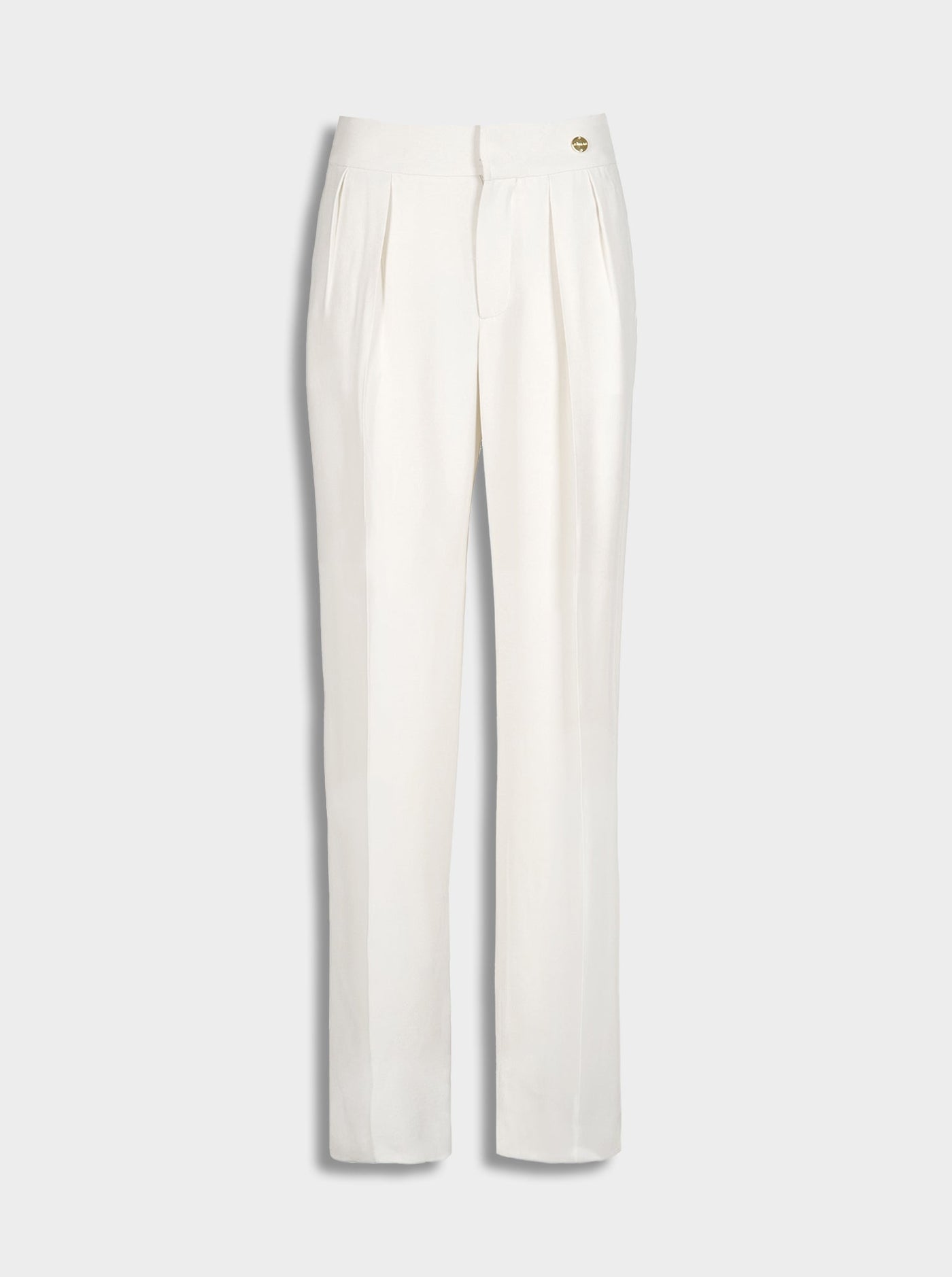 ALEX DOUBLE CREPON PLEATED PANT IVORY
