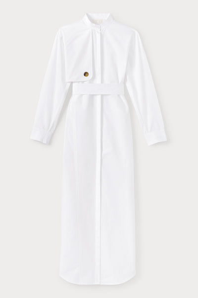 HANS-DRESS LONG POPELIN WHITE