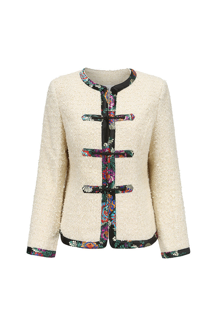 Chelsea Tang Tweed Jacket White