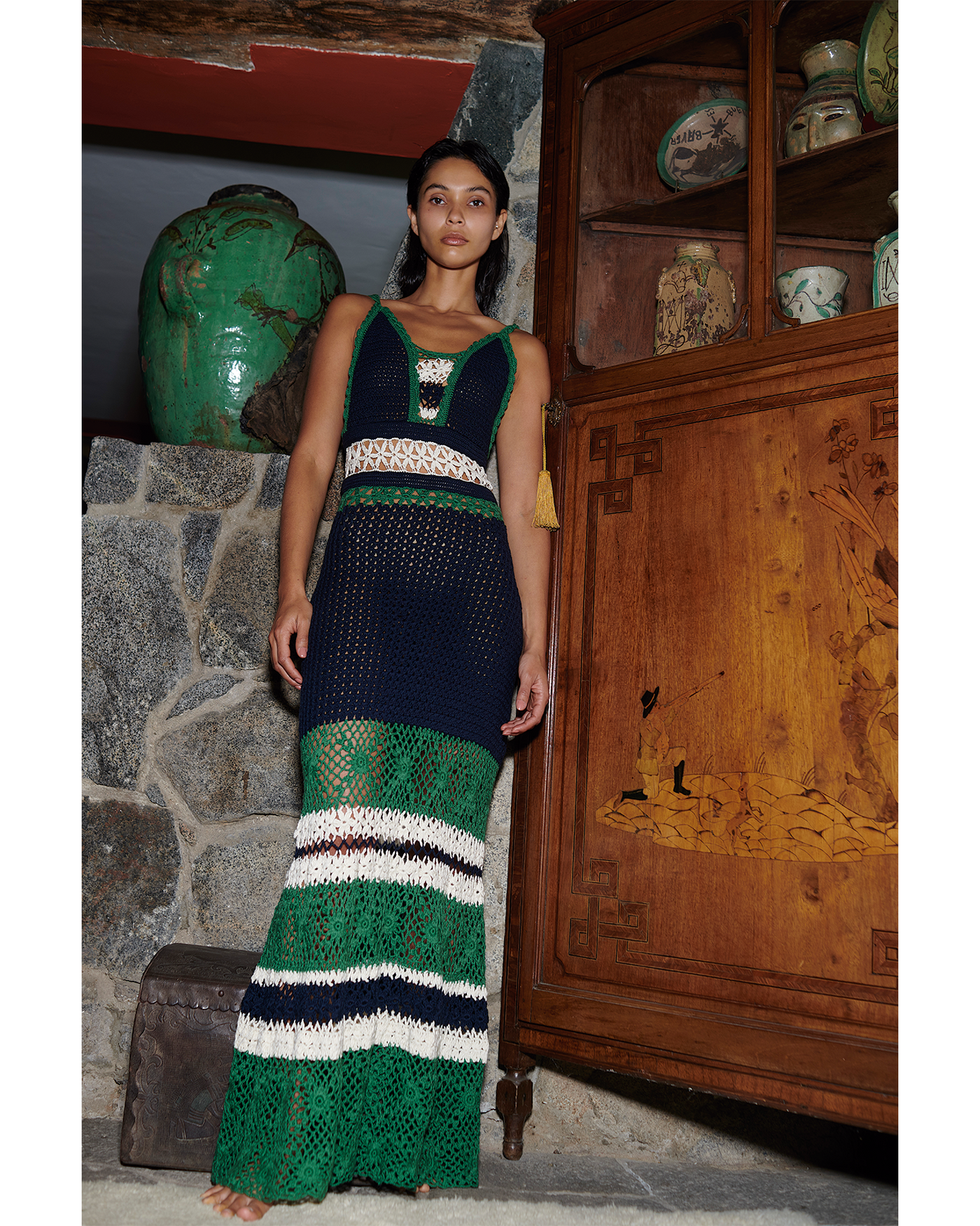 BELLA MAXI DRESS | BLUE & GREEN | PRE ORDER