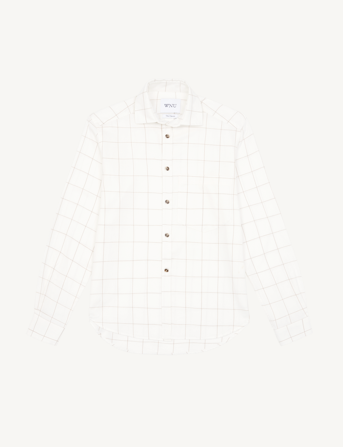 The Classic: Fine Brushed, Off-White Check