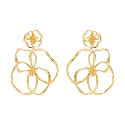 Alba Floral Earrings Gold