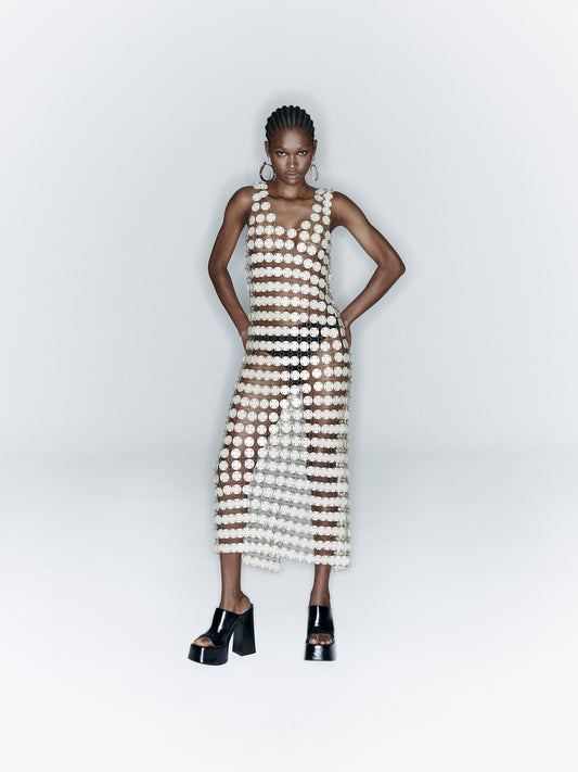 VMONEDAS - CERAMIC MESH DRESS