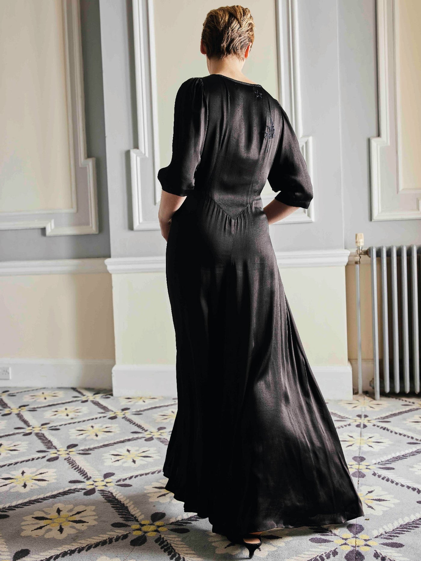 June Dress Black Beaded