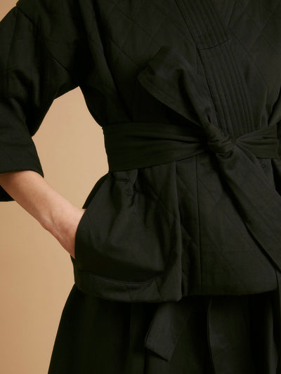 Quilted Kimono Jacket Black PRE ORDER