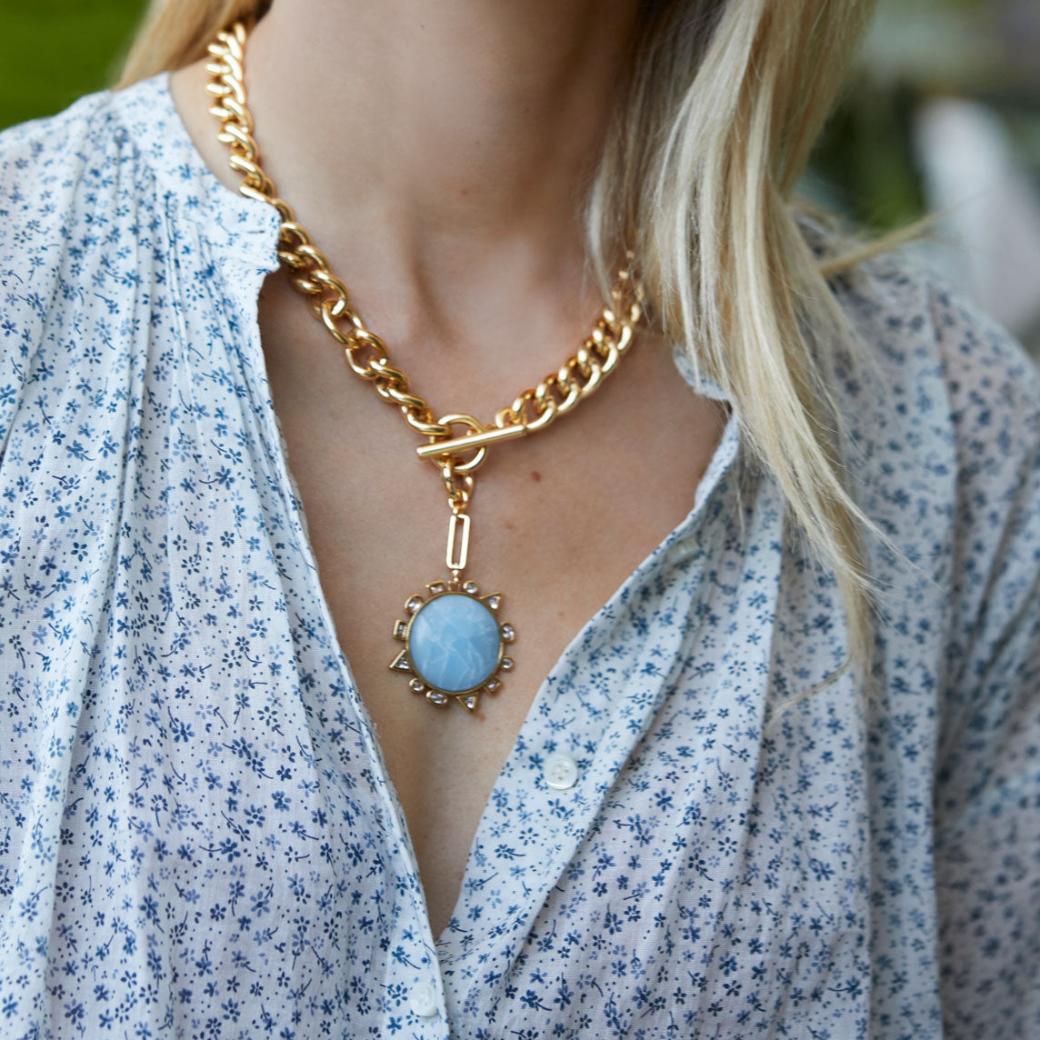 Odyssey Necklace Blue Gold