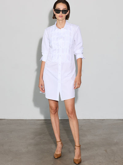 NIKITA Origami Patchwork Front Tunic Shirt-Dress in White