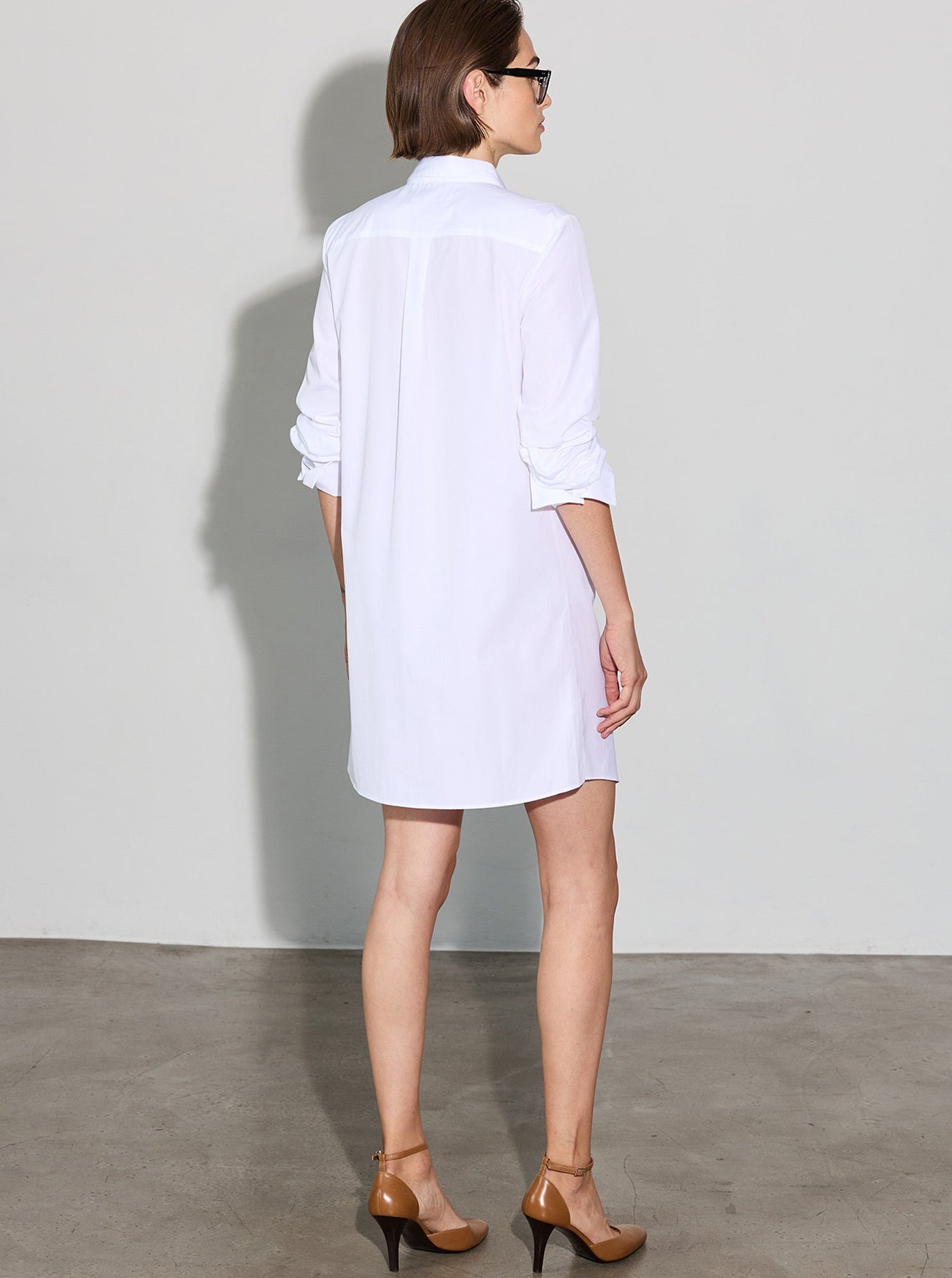 NIKITA Origami Patchwork Front Tunic Shirt-Dress in White