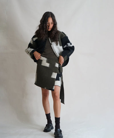 Wool Blanket Wrap Mini Skirt
