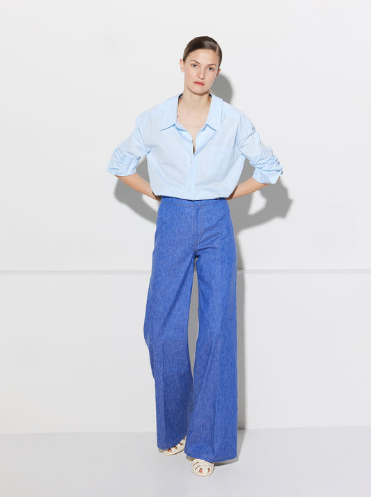 JANE FLARED DENIM TROUSER INDIGO BLUE