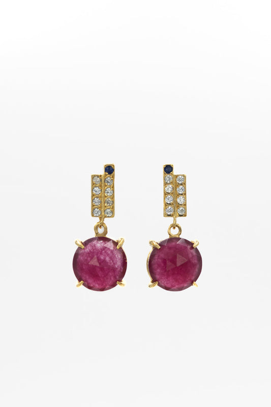 Perpetual Earrings With Red Jade