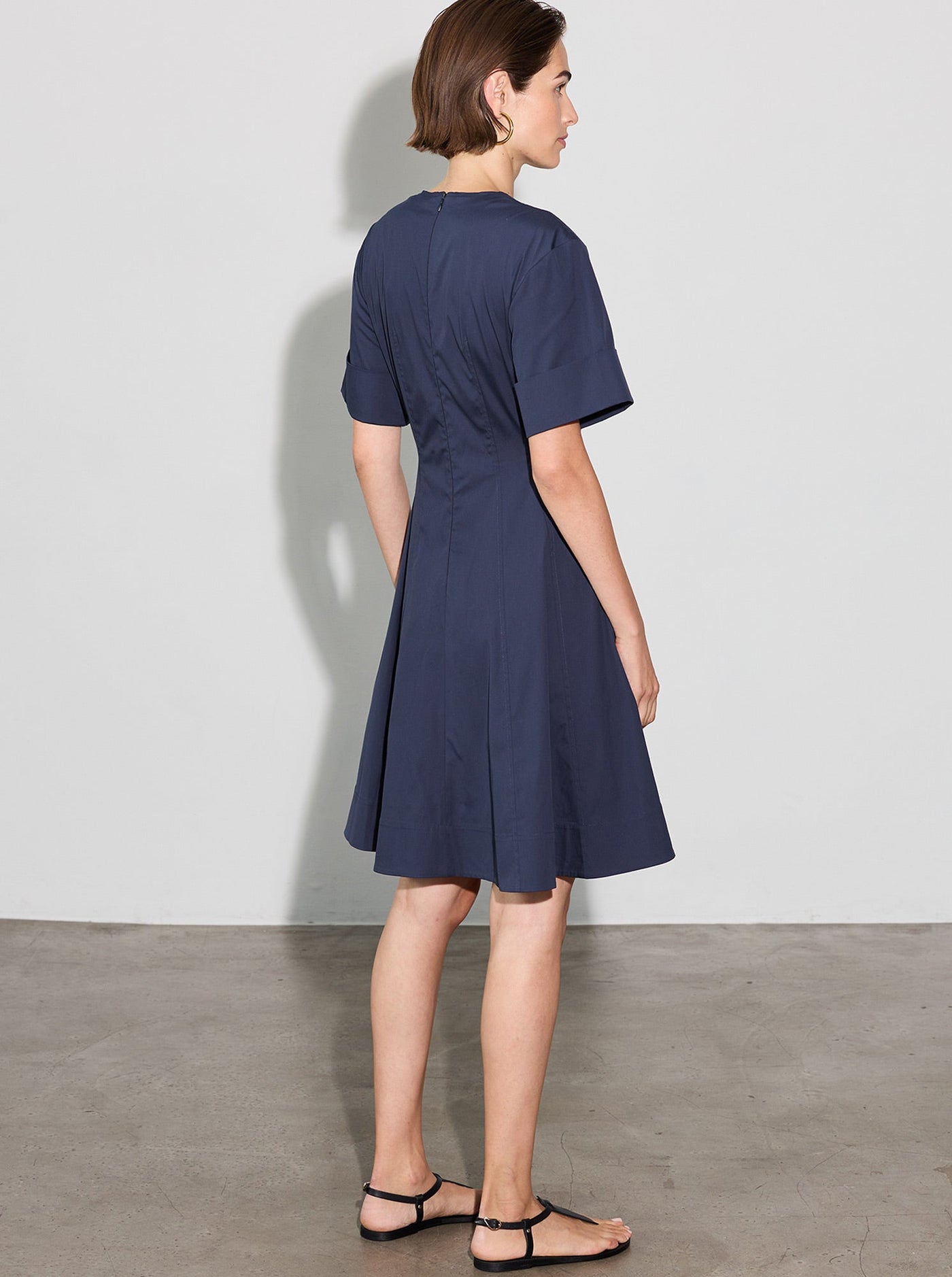 SORA - Short Sleeve Dress With Flared Skirt
