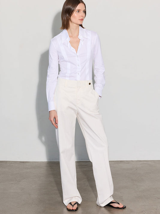 SYDNEY Organic Stretch Twill Pant  White