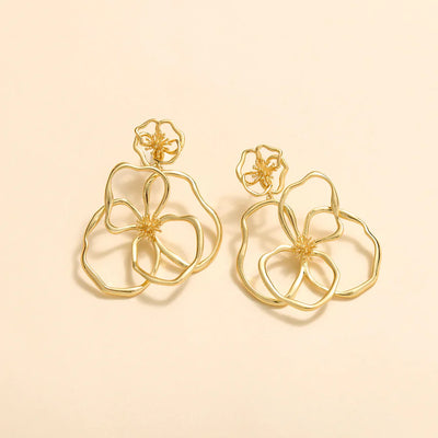 Alba Floral Earrings Gold
