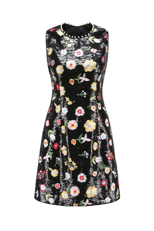 Derling Embroidered Dress Black