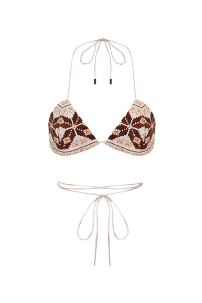 S1 BORDADO - CROSS-STRAPPED BRA WITH HAND EMBROIDERY