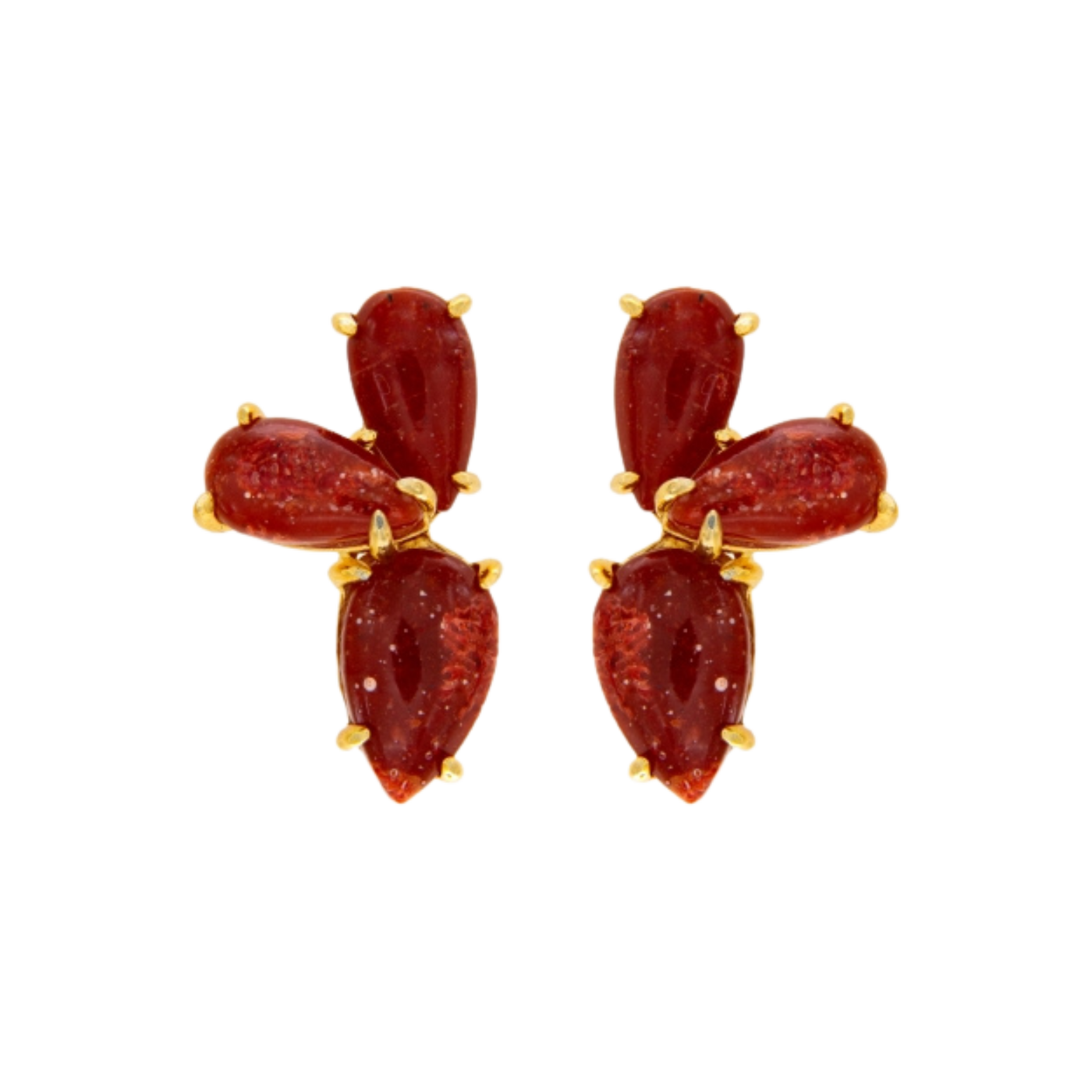 Maranta Coral Red Earrings