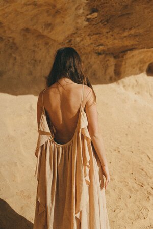 SYROS DRESS , SAND