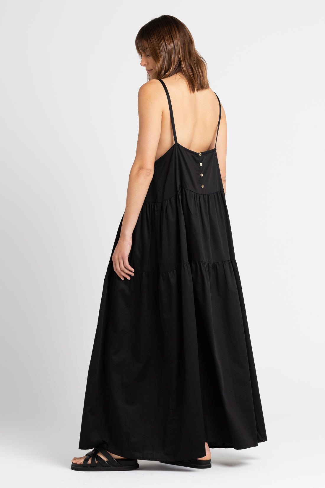 Austen Pleated Maxi Dress Black