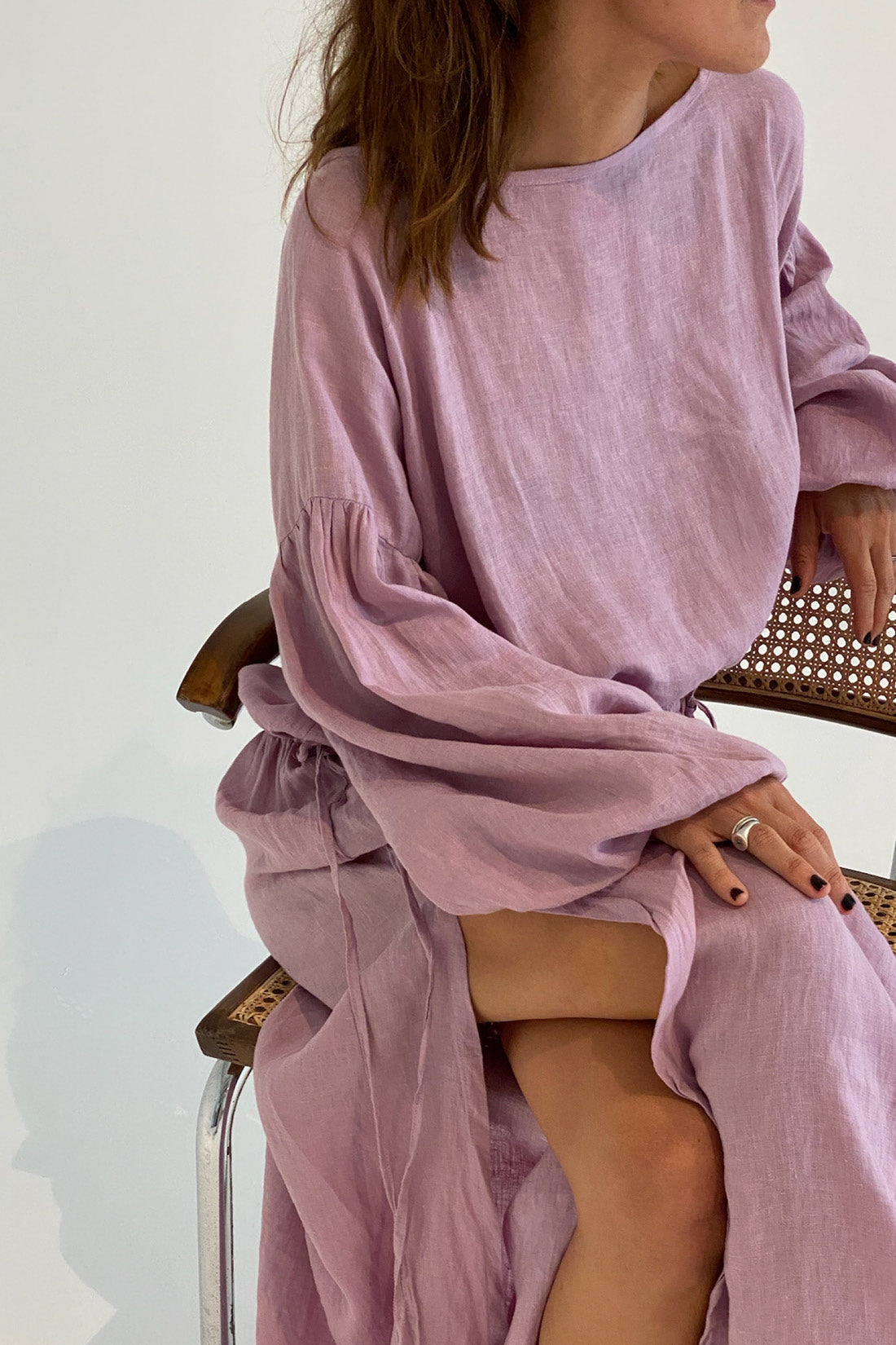 Kaspara Billowed Sleeve Maxi Dress Lilac