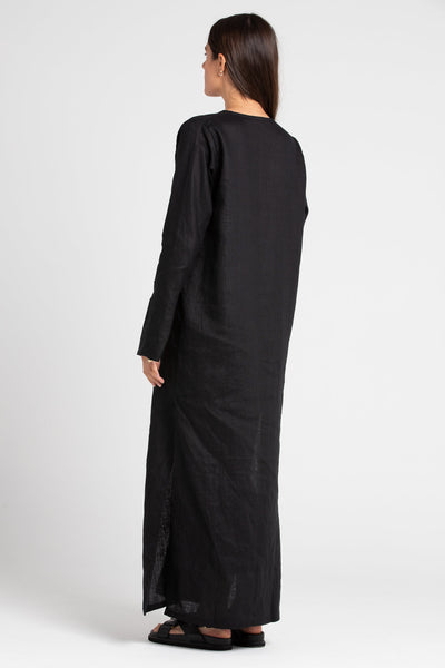 Ragna Linen Dress Black
