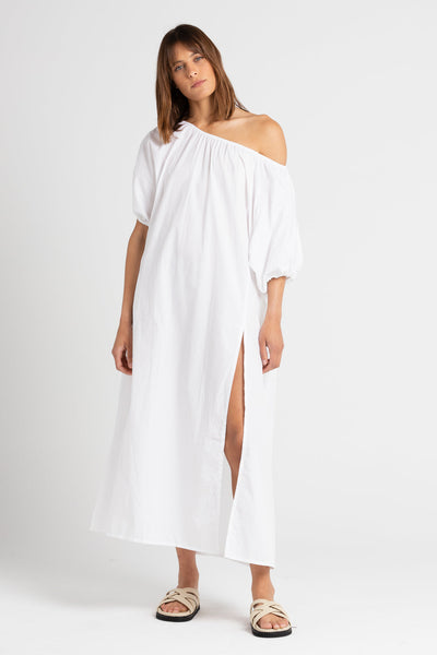 Valdis Cotton Poplin Dress White