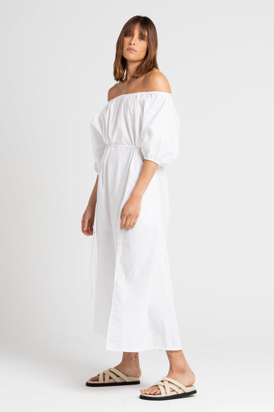 Valdis Cotton Poplin Dress White