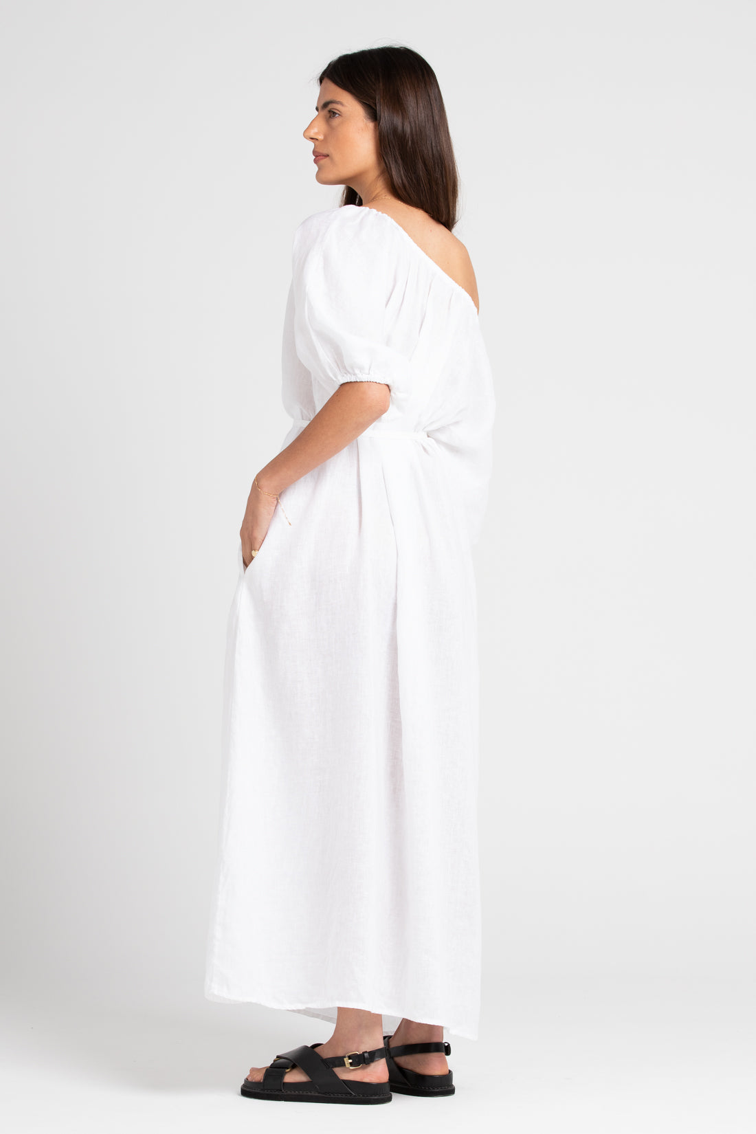 Valdis Linen Dress White