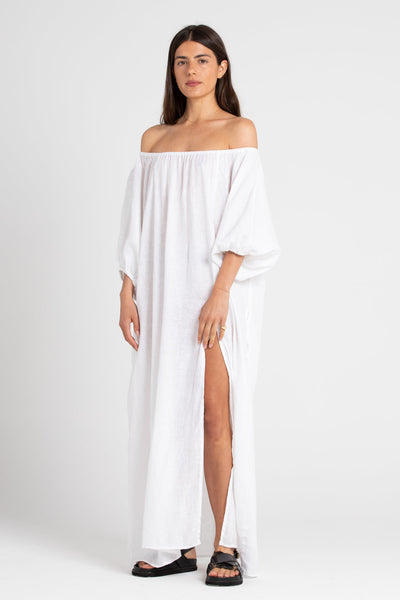 Valdis Linen Dress White