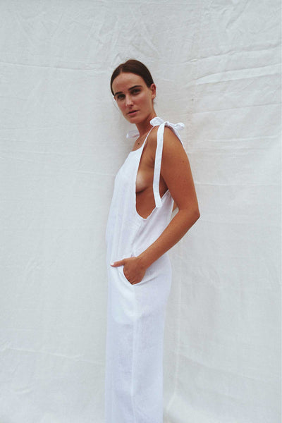 Turner Linen Jumpsuit White