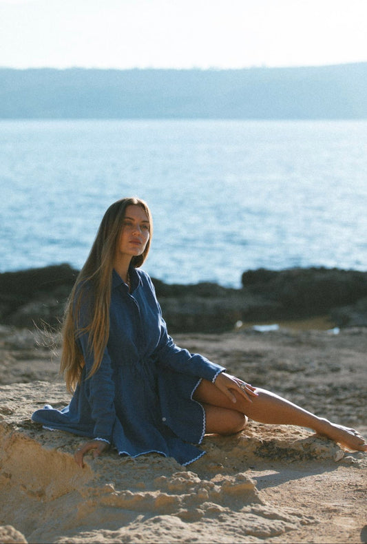 Amalfi Short Dress in Klein Blue