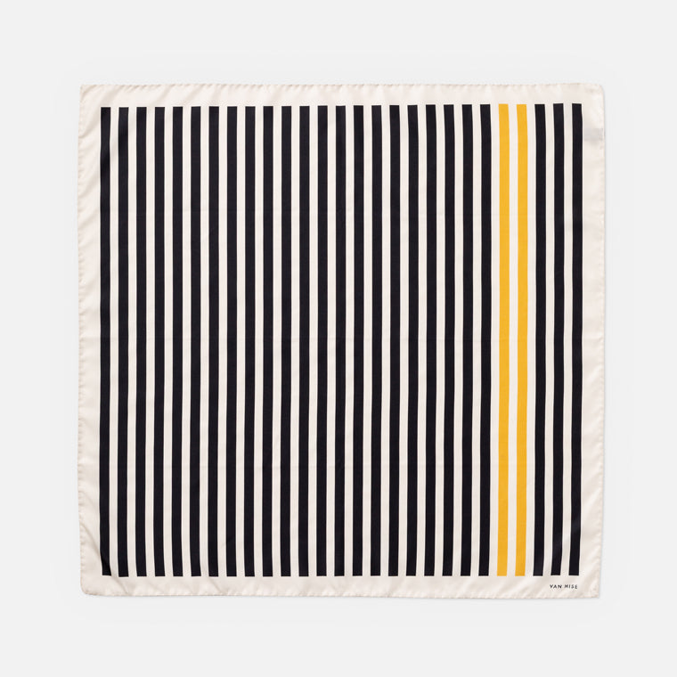 Med Stripe Scarf Yellow