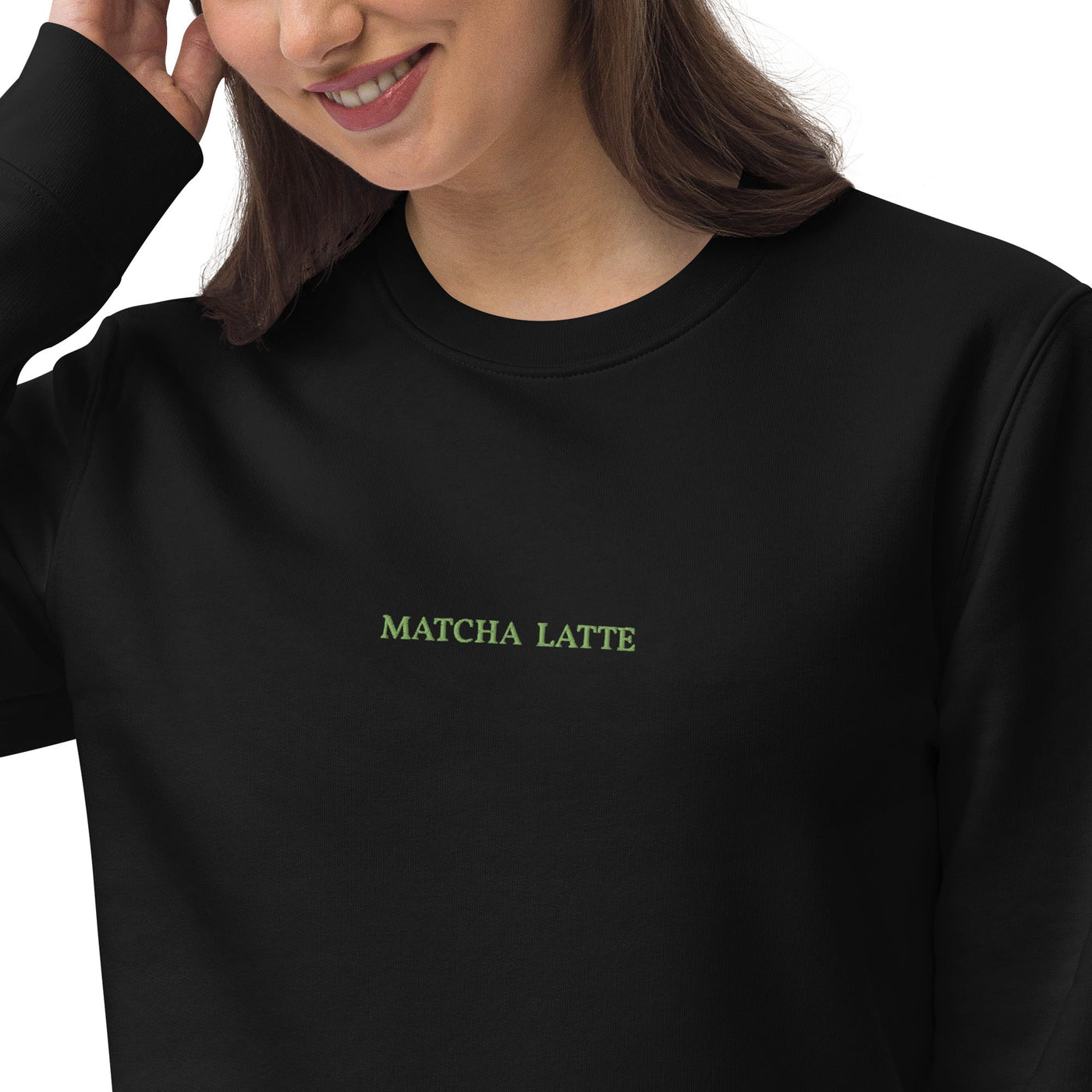 Matcha Latte - Organic Embroidered Sweatshirt
